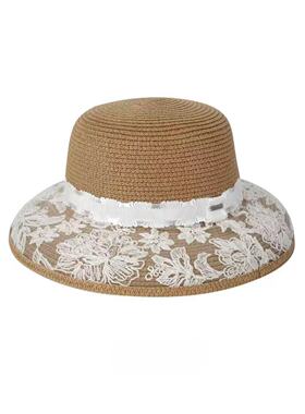【花朵蕾丝】CM4060  拉菲草复古时尚百搭灯罩草帽 B