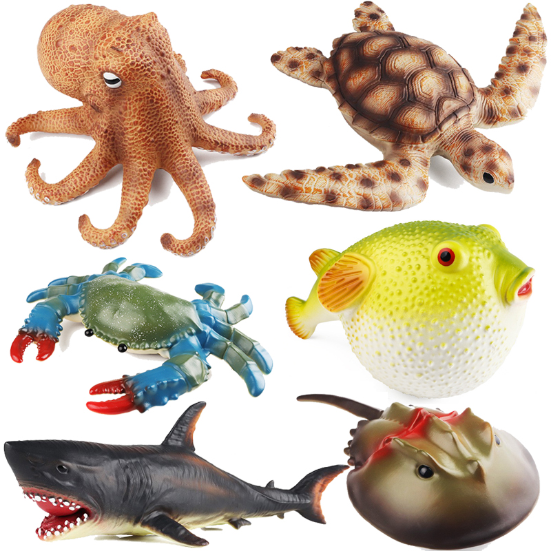儿童仿真海洋动物模型大号软胶大章鱼海龟八爪鱼发泄解压宝宝玩具