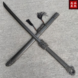 木质绣春刀唐横刀雁翎刀竹刀训练习木刀带鞘宝刀儿童玩具木剑道具