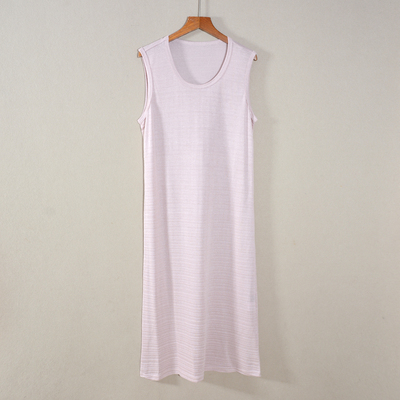 2025年夏款新品女装休闲纯色宽松无袖长裙连衣裙子显瘦百搭减龄潮