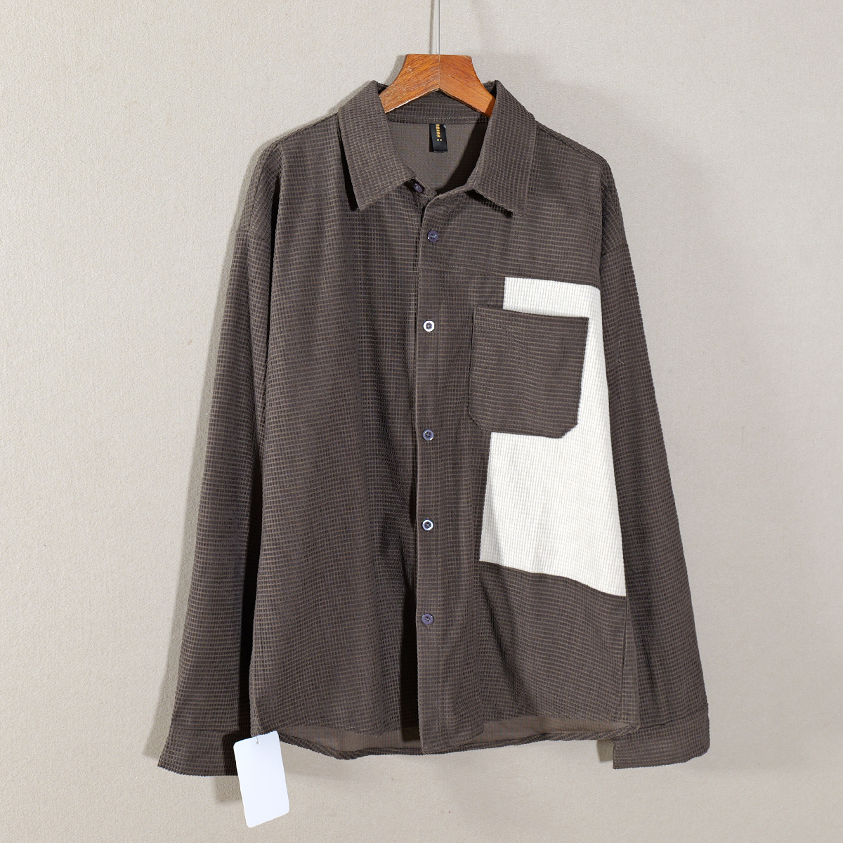 春秋款新品女装宽松显瘦翻领纯色长袖单排扣衬衫上衣服流行简约潮