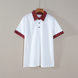 新品 宽松翻领女士韩版 2025年夏装 女款 上衣服套头显瘦潮 短袖 T恤衫