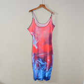 吊带连衣裙中长款 2025年夏款 裙子简约轻薄透明潮 韩版 修身 新品 女装