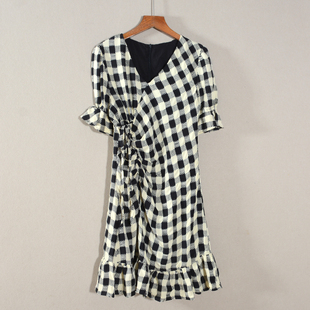 气质短袖 2025年夏季 印花休闲A字裙连衣裙子显瘦中长款 女装 潮 新品