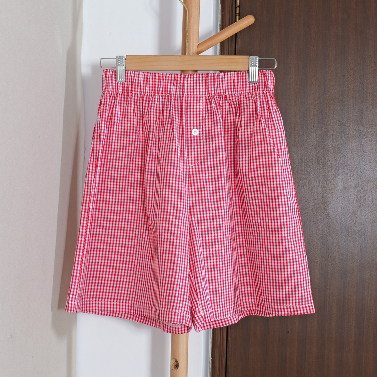 2026年新款女装格子松紧腰短裤直筒裤休闲裤子百搭简约时尚流行潮,女装/女士精品,休闲裤,淘宝优惠券,粉丝福利购,淘宝优惠卷