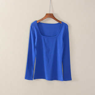 新品 长袖 春秋款 女装 上衣服简约气质潮 圆领休闲风针织T恤衫 打底衫