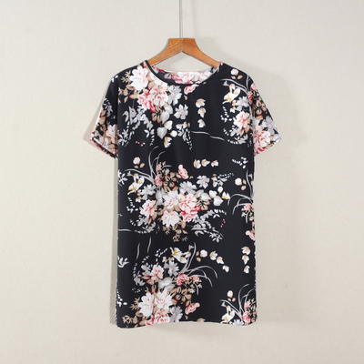 2025年夏款新品女装印花宽松圆领T恤衫短袖显瘦百搭气质时尚潮流