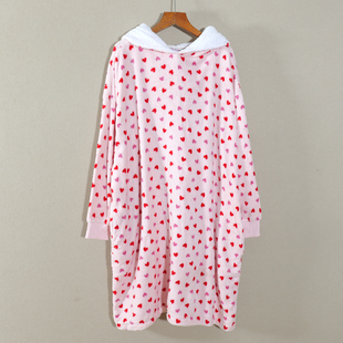 2025年冬装新品女款长袖印花宽松休闲风中长款连帽连衣裙子直筒裙