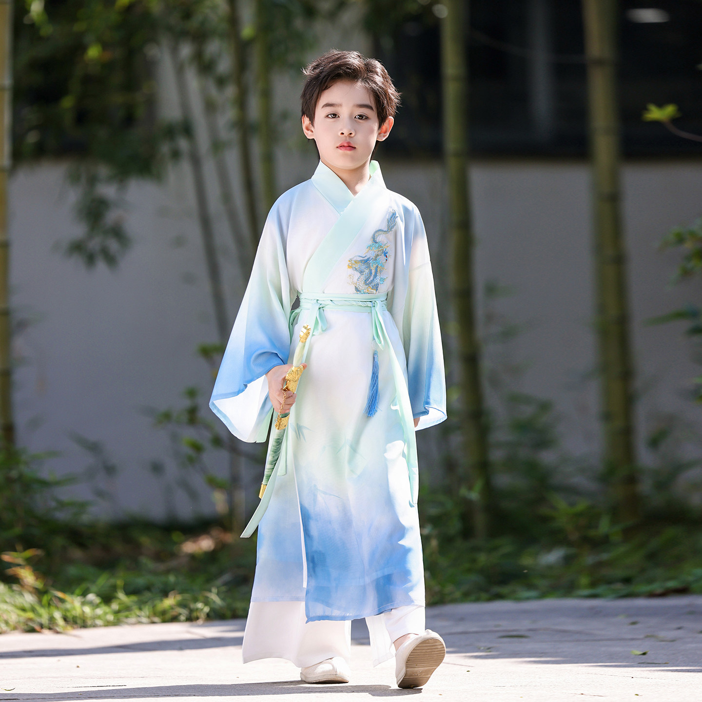 儿童汉服2026新款男童国学服中国风小孩古装女童小学生书童服装春