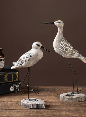 地中海海洋风格海鸥海鸟儿童房样板房玄关家居隔板置物架装饰礼品