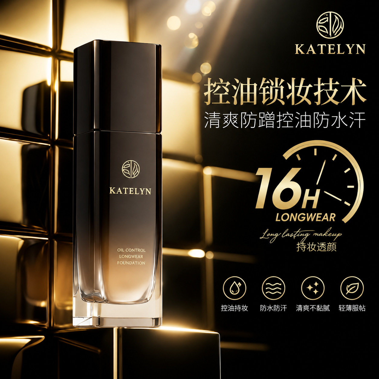 卡特莲粉底液遮瑕持久不脱妆干皮控油防水防汗自然遮瑕bb霜私域