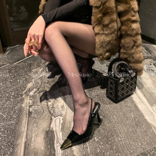 性感细跟百搭铁头高跟女鞋 超高跟小方头凉鞋 新款 苏茜夫人2024夏季