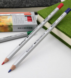 马可MARCO 美术绘图水溶性彩铅7120单支 标图铅笔 红色 黑色蓝色