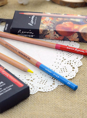 马可雷诺阿3100油性彩色铅笔黑色 红色绘图彩铅 标图铅笔工业设计