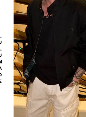 Lulumade【小马 5990版】黑武士哈灵顿G9光泽纯棉立领夹克外套 男