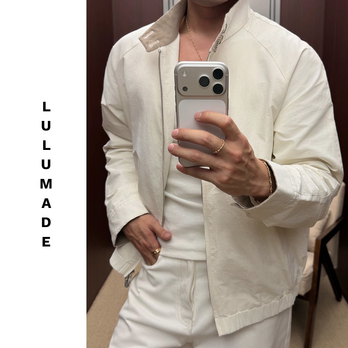 Lulumade【BC 30300版】极简休闲拼接立领哈灵顿夹克外套 男