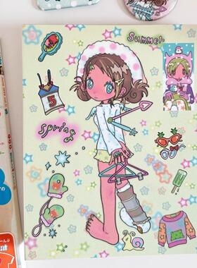 Rukawazx鸟鸟一联名四季物语可爱A5尺寸6孔硬纸壳活页卡册收纳