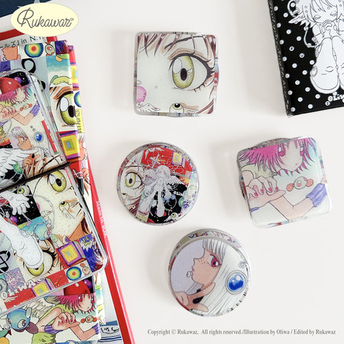 RukawazxOliwa联名final angel原创复古滴胶闪粉磁吸手机支架