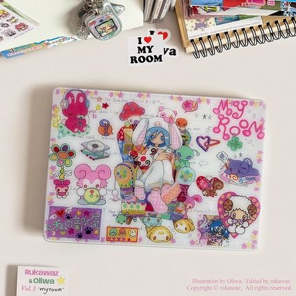RUKAWAZxOliwa奥莉蛙联名原创可爱动漫复古my room日系适用苹果电脑笔记本Macbookpro/air 13/16/14寸满天星