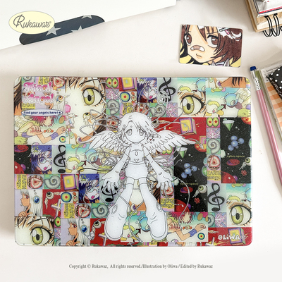 RUKAWAZxOliwa奥莉蛙联名原创final angel可爱复古适用苹果电脑笔记本Macbookpro/air 13/M4/14寸满天星