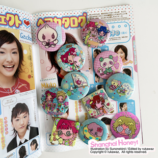 RUKAWAZx鸟鸟一合作款马口铁纪念徽章复古可爱动漫吧唧徽章装饰
