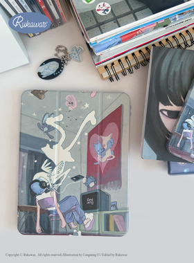 RUKAWAZx Congming33联名原创GOODBYE动漫亚克力防摔带笔槽适用苹果平板iPad pro m4保护壳