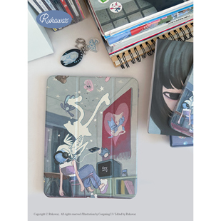 RUKAWAZx Congming33联名原创GOODBYE动漫亚克力防摔带笔槽适用苹果平板iPad pro m4保护壳