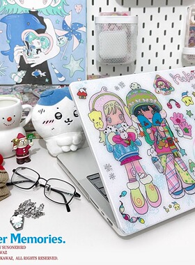 RUKAWAZx鸟鸟一联名原创冬日回忆动漫日系适用苹果电脑笔记本MacbookproM3/air 13/16/14寸满天星亮面