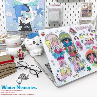 RUKAWAZx鸟鸟一联名原创冬日回忆动漫日系适用苹果电脑笔记本MacbookproM3/air 13/16/14寸满天星亮面