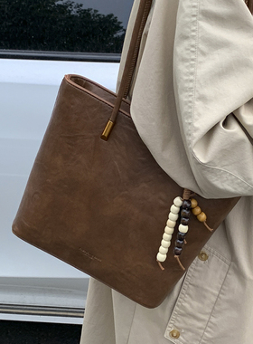 秋季百搭复古单肩托特包女式2026新款时尚美拉德高级感上班通勤包