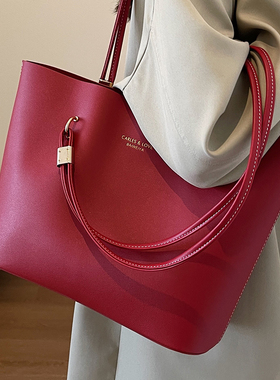 今年流行百搭红色新娘包女2026新款高级感时尚结婚包大容量托特包