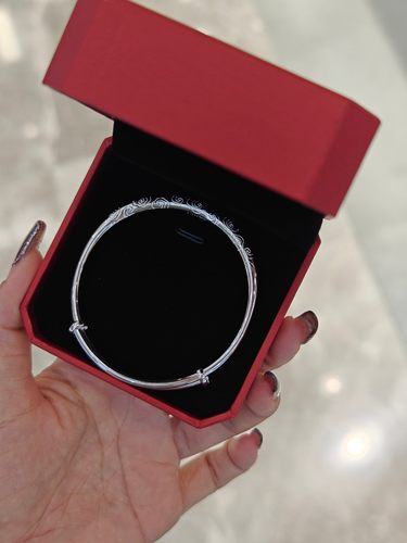 水贝纯银9999祥云推拉手镯女时尚个性小众轻奢百搭送闺蜜朋友礼物