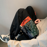 港风模特大码色男士贴补印花裤红绿休闲港风DSA012k233p50，男装休闲裤，星座415A（原A012）