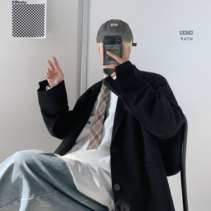 男士港风大码西服潮流黑男装韩版大dsa012xf901p80图片