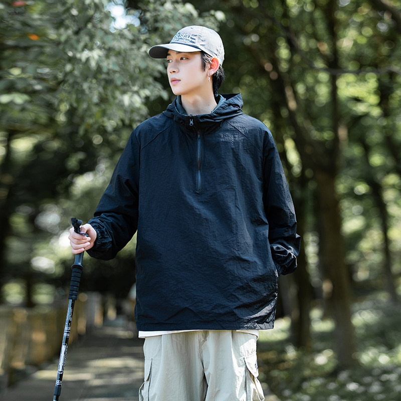双面蓝黑男士夹克外套上衣工装套头连帽复古秋季dsa012jk1001p80,男装夹克,星座415A（原A012）