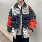 港风大码男士大码男棉衣色碎花不规则不对称面DSA012m36p110，男装棉衣，星座415A（原A012）