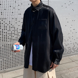 模特外景男士大码纯黑色潮流男薄DSA012cs22p45，男装衬衫，星座415A（原A012）