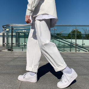 港风模特外景大码色男士宽松裤白韩版港风DSA012k232p55