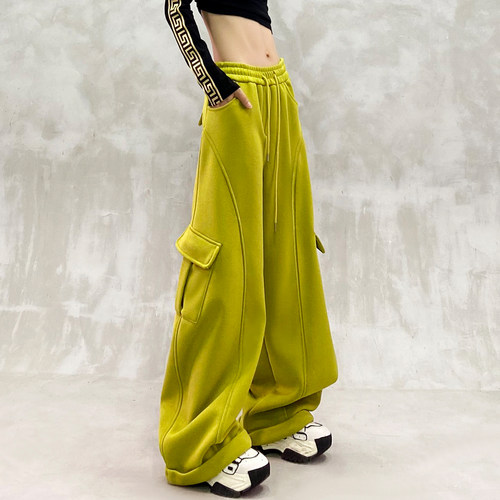 个性拼接设计加绒休闲工装裤