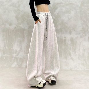 帅气高腰宽松显瘦百搭直筒香蕉裤 拼接设计垂感休闲弯刀裤 女春新款