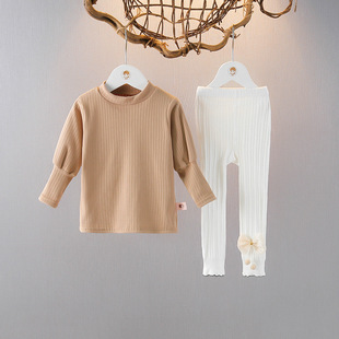 女童春装长袖长袖背带裙三件套1-2-3岁女宝宝洋气小童公主裙套装