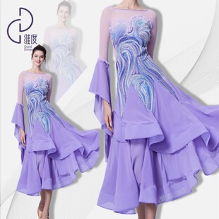 【维度舞服】SQ36新款连衣裙赛裙摩登蹈服练习服性感修身