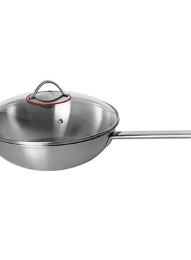 康宁Revere 304不锈钢不粘炒锅煎锅家用炒菜锅电磁炉燃气灶通用