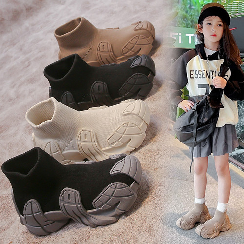 软底秋季新款飞织儿童透气袜子鞋