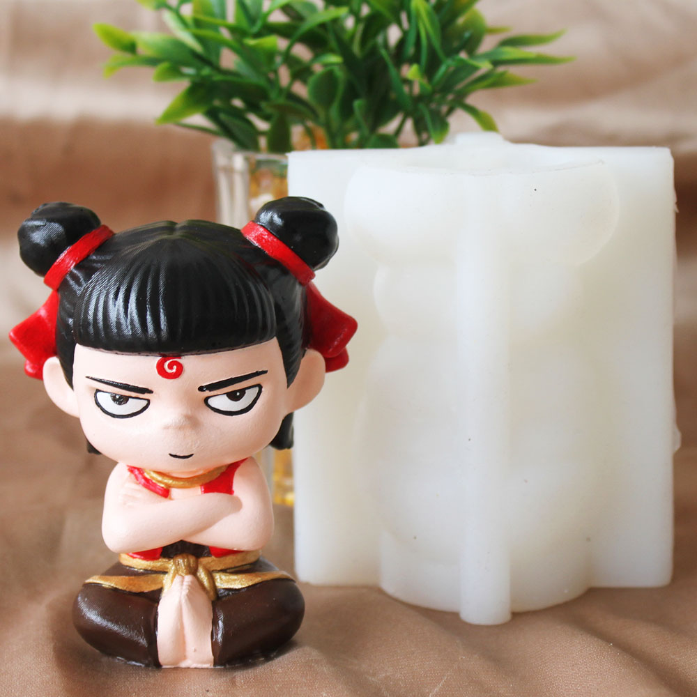 3D哪吒石膏香薰蜡烛摆件硅胶模具
