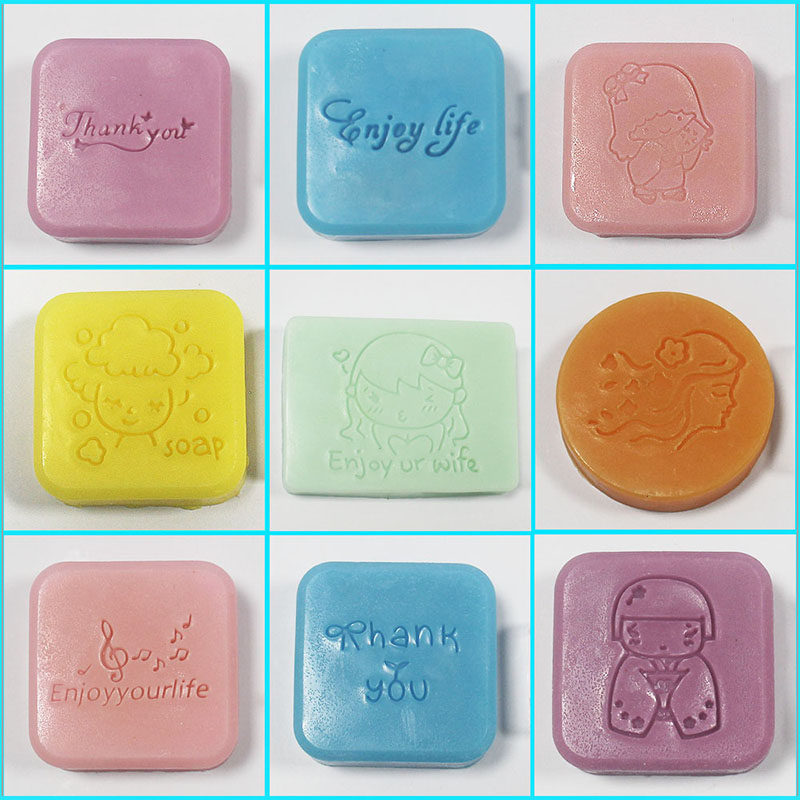 女孩 大象 享受生活英文字母图案亚克力皂章手工冷皂香皂肥皂印章
