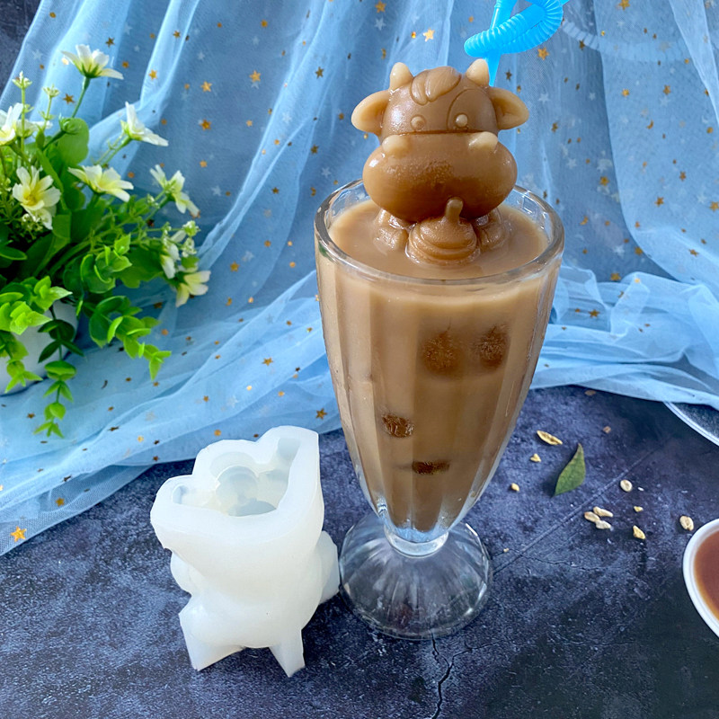 小牛冰块巧克力牛型模具硅胶3d立体冰雕慕斯蛋糕烘焙卡通形冰淇淋