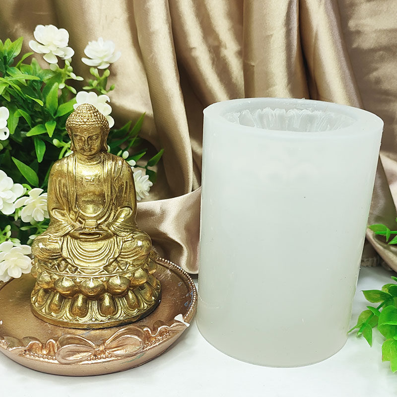 打坐佛像3d立体如来佛神像石膏滴胶香薰蜡烛硅胶模具巧克力矽胶模