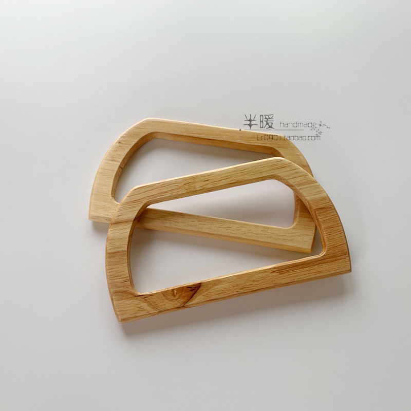 RECTANGULAR HANDLE DIY HAND-WOVEN BAG WOODEN HAND HANDLE WOODEN HANDLE SOLID WOOD HANDLE SHOULDER HANDLE CROCHET PATCHWORK ACCESSORIES