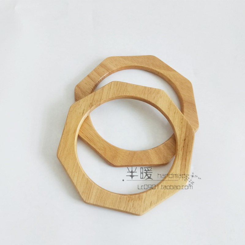 DIY HANDMADE HANDMADE ACCESSORIES SOLID WOOD ACRYLIC HEXAGONAL HANDLES KNITTED CROCHET PATCHWORK BAG BAG BRACELET WRIST